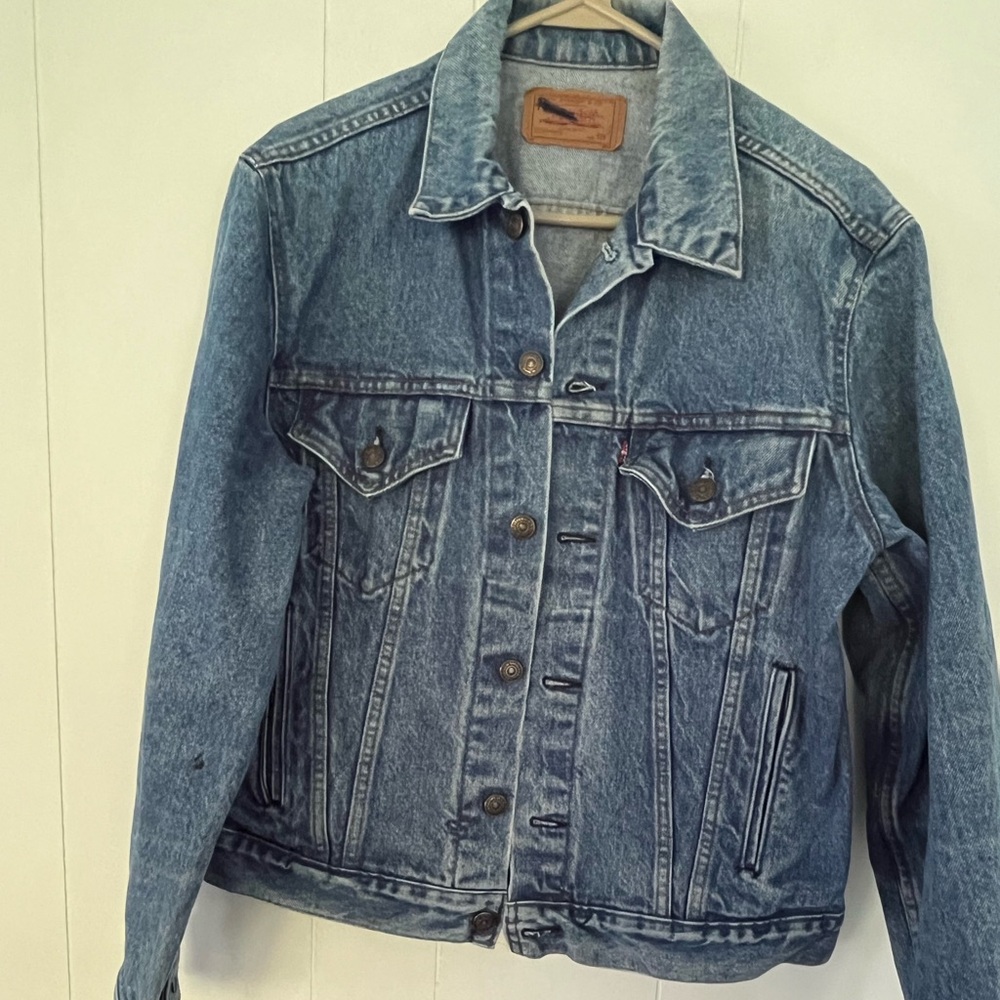 Levis Mens 42R Denim Trucker Jacket 506-0214 Distressed Grunge Punk Rock 80s USA - Picture 2 of 11